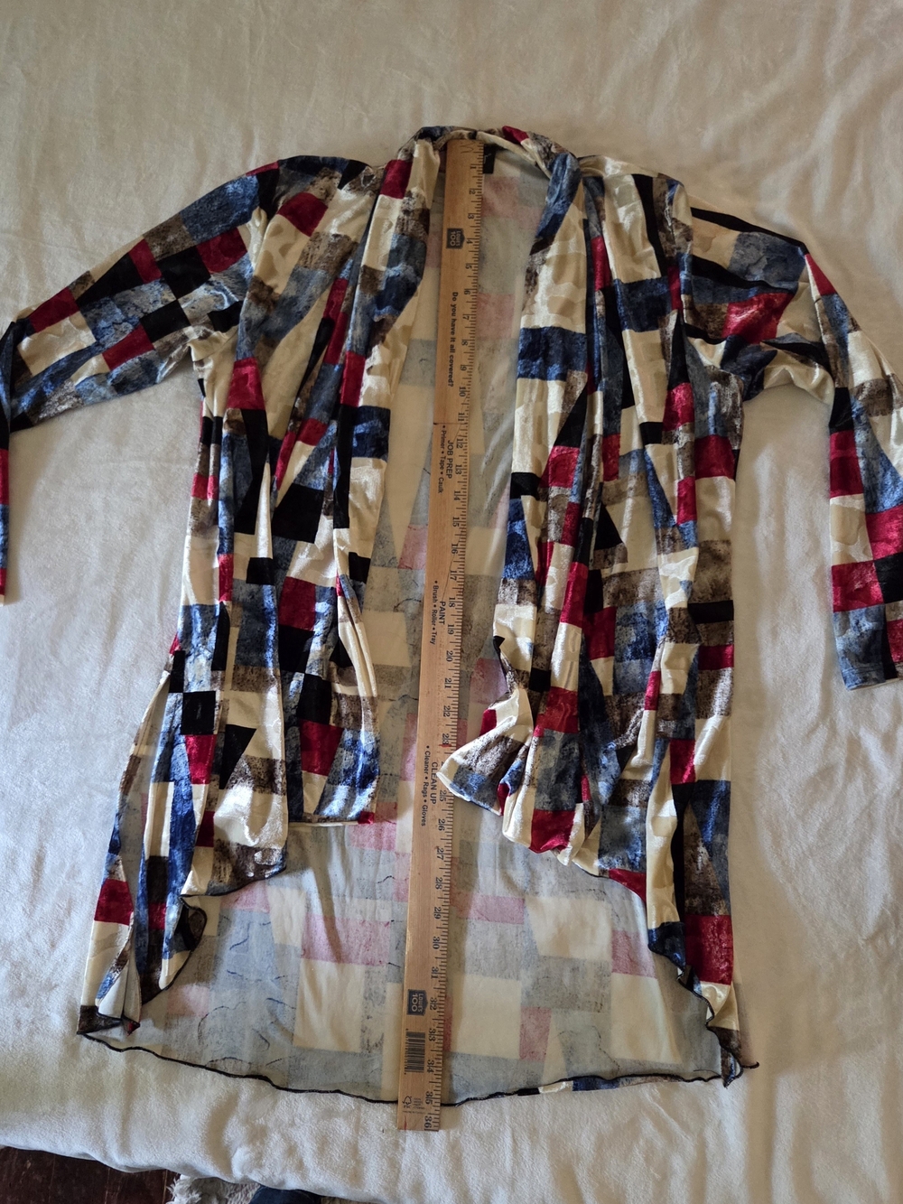 Open-Front Multi-Color Geometric Print Blazer Jacket - Picture 3 of 4